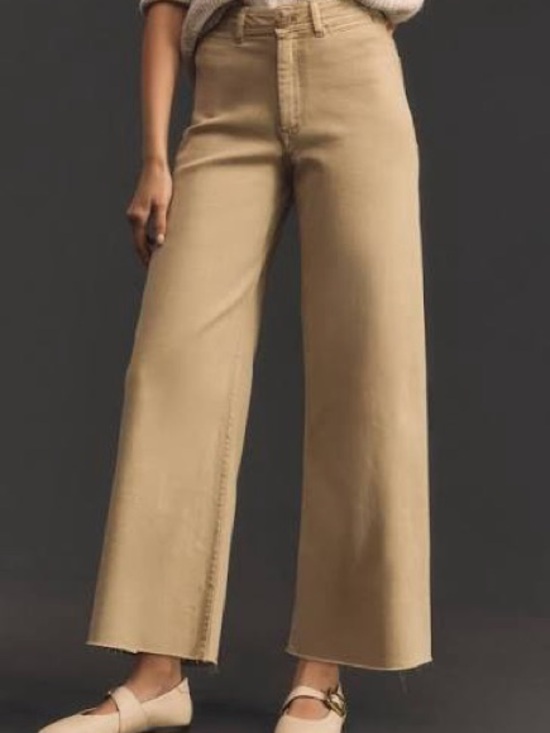 Maeve Denim - The Ettie High-Rise Cropped Wide-Leg Jeans